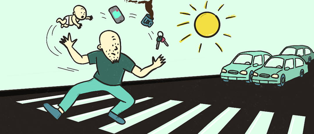 ux-skygger-2025-full Man jonglerer i fodgængerfelt