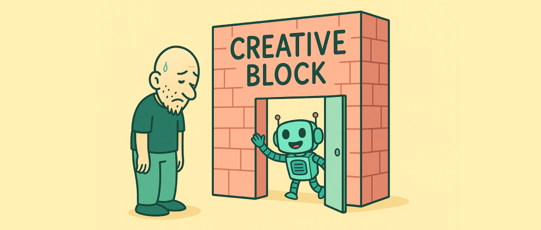 creative-block-v2-2025-full AI&rsquo;en kigger ud af en dør fra en &ldquo;Creative Block&rdquo;